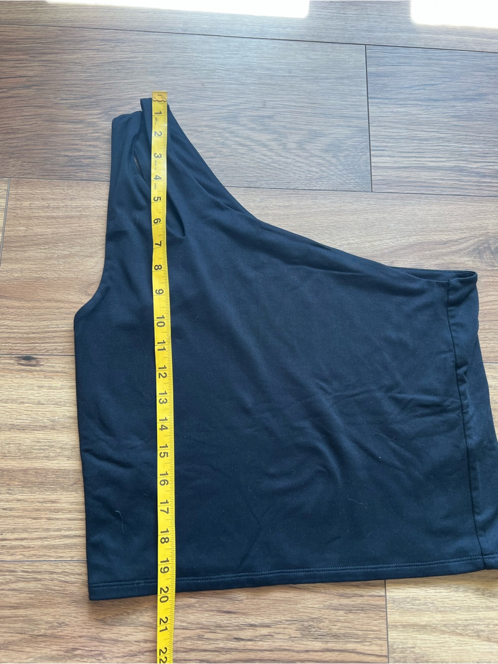 Abercrombie & Fitch Black One Shoulder Asymmetrical Tank Top Crop - Picture 4 of 5